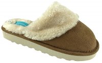 LADIES ULTRA LIGHT MEMORY FOAM INSOLE FLAT WINTER MULES FUR LINED SIZE UK 3-8 - B075V8BK8P