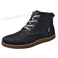 Casual Leather Boots Gracosy Men's Fashion Leather Flat Boots Casual Desert Boots Winter Cotton Lining Shoes Waterproof British Style Classic Shoes Lace up for Men and Women - B075XKWJDY