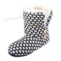 Womens Liana Knitted Slipper Boots Cosy Faux Fur Lining Non Slip Sole UK 3-8 - B016WMUOWI