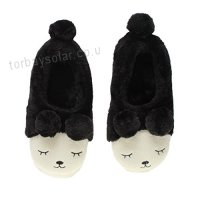 Ajvani Womens ladies winter fur lined pom pom novelty bear animal face slippers house shoes - B077D9QPQ3