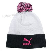 Puma White/Puma Female Pom Pom Beanie – Black - B01ILP44S4