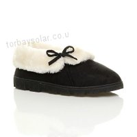 Ajvani Womens Ladies Flat Winter Faux Sheepskin Fur Washable Luxury Slip On Ankle Booties Slippers Size - B01MFAUJSQ